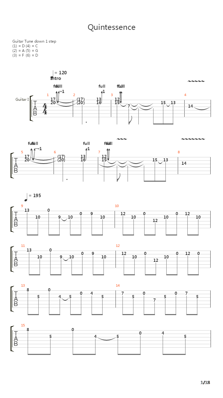 Quintessence吉他谱