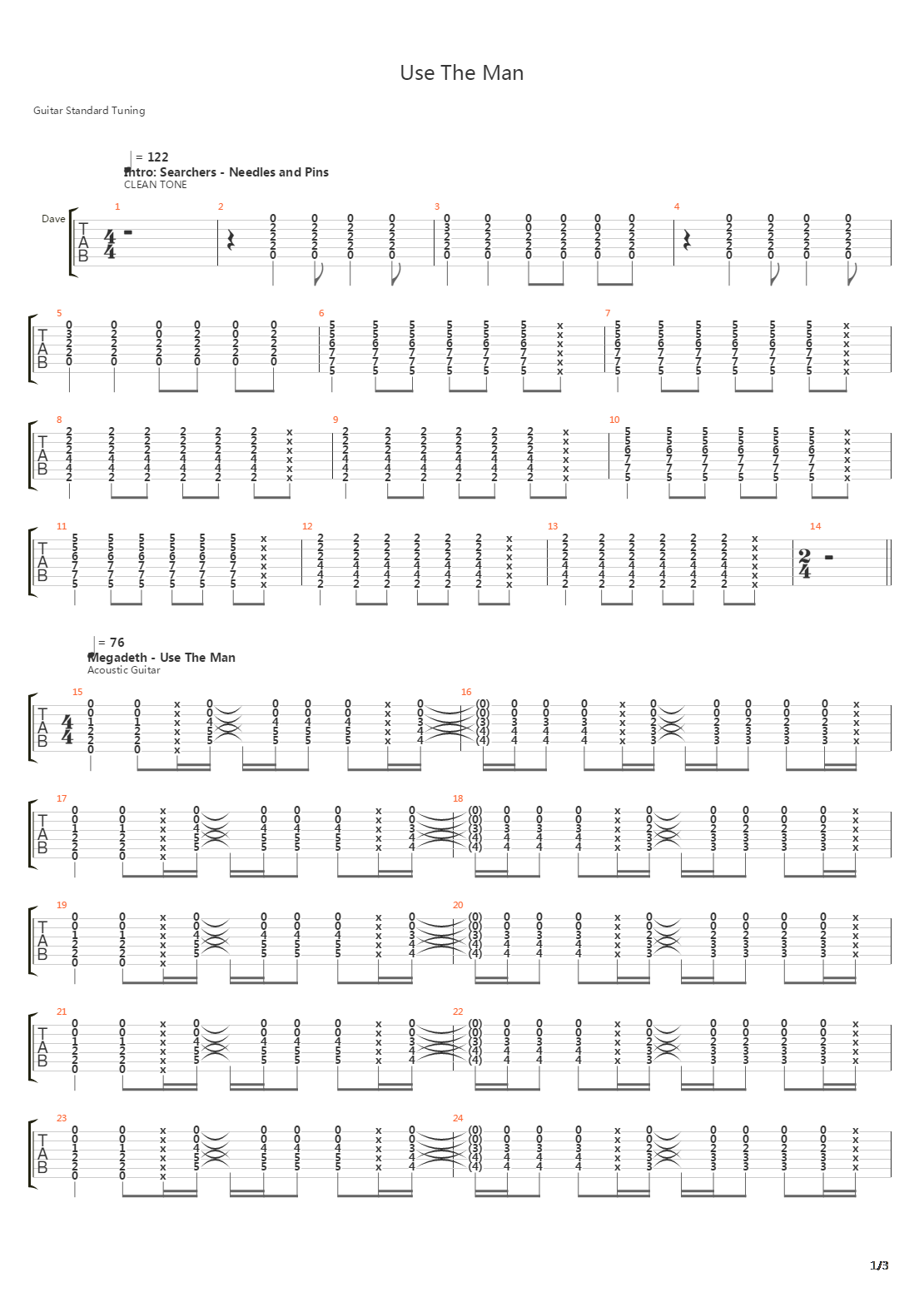 Use The Man吉他谱
