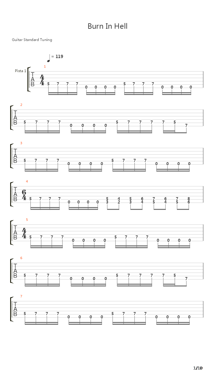 Burn In Hell吉他谱