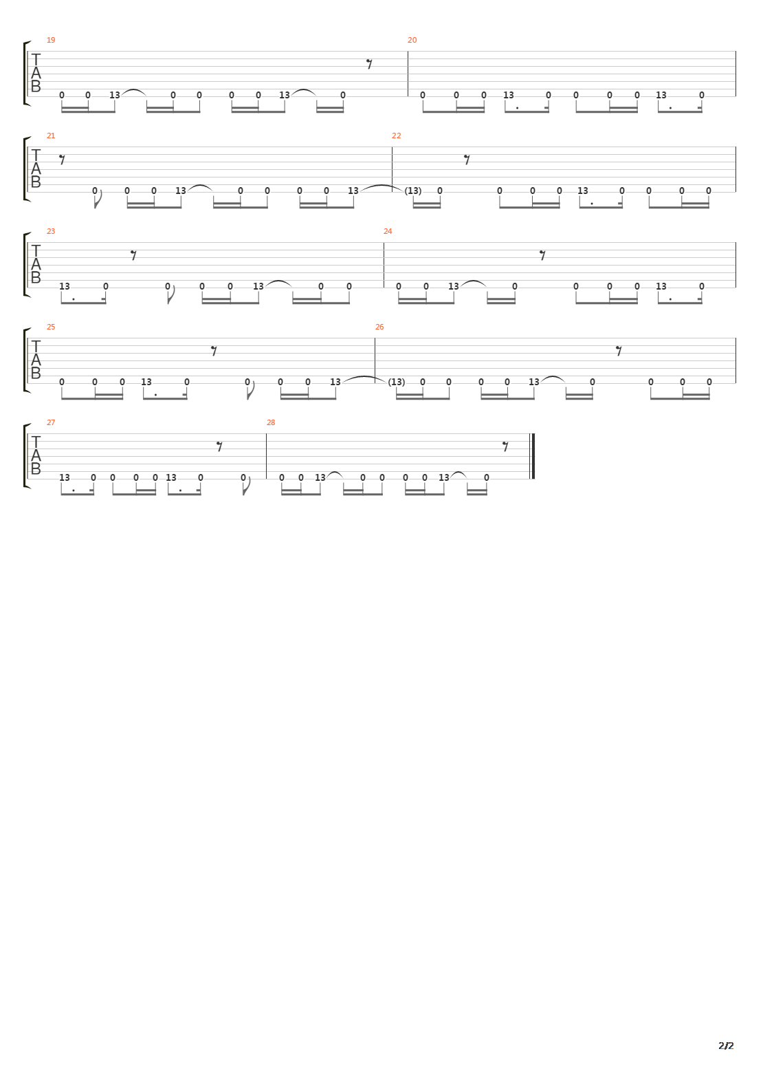 Imprint Of The Un-Saved吉他谱