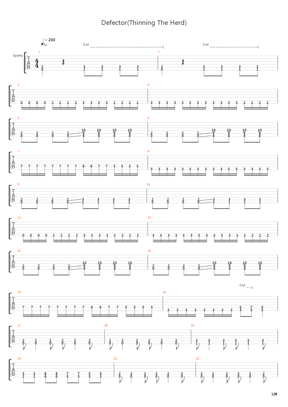 Defector Thinning The Herd吉他谱
