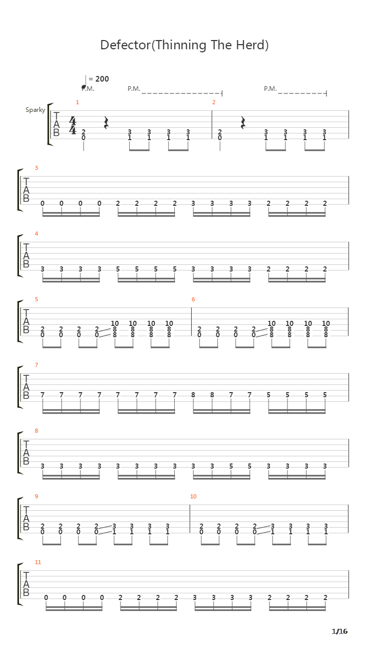 Defector Thinning The Herd吉他谱