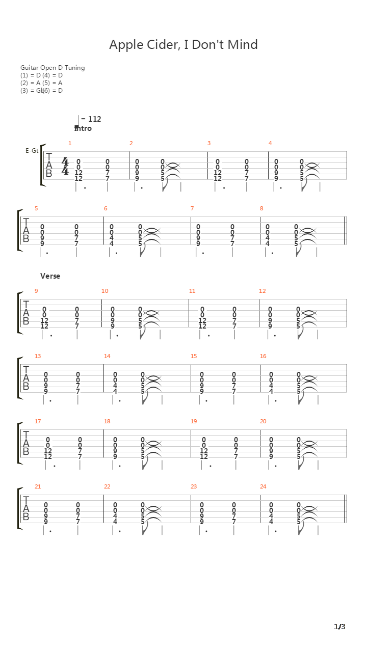 Apple Cider I Dont Mind吉他谱