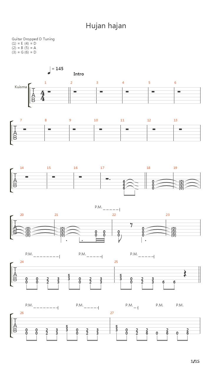 Hujan Hajan吉他谱