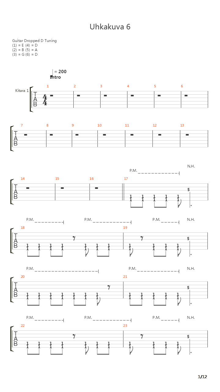 Uhkakuva 6吉他谱