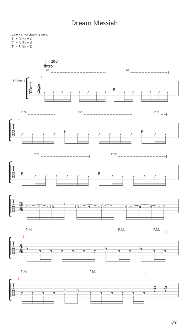 Dream Messiah吉他谱