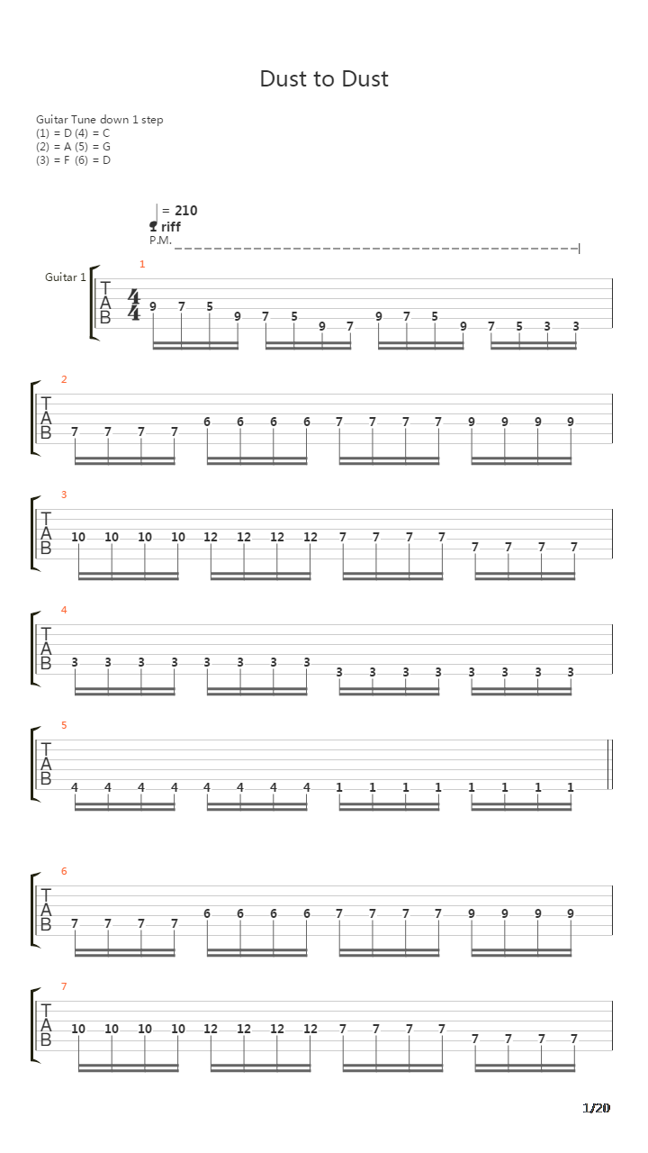 Dust To Dust吉他谱