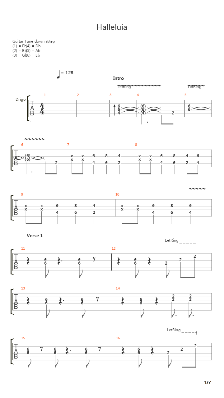 Halleluia吉他谱