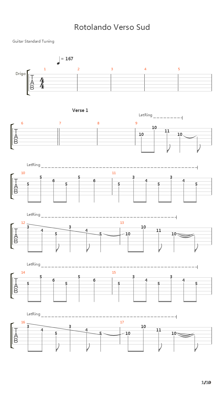 Rotolando Verso Sud吉他谱
