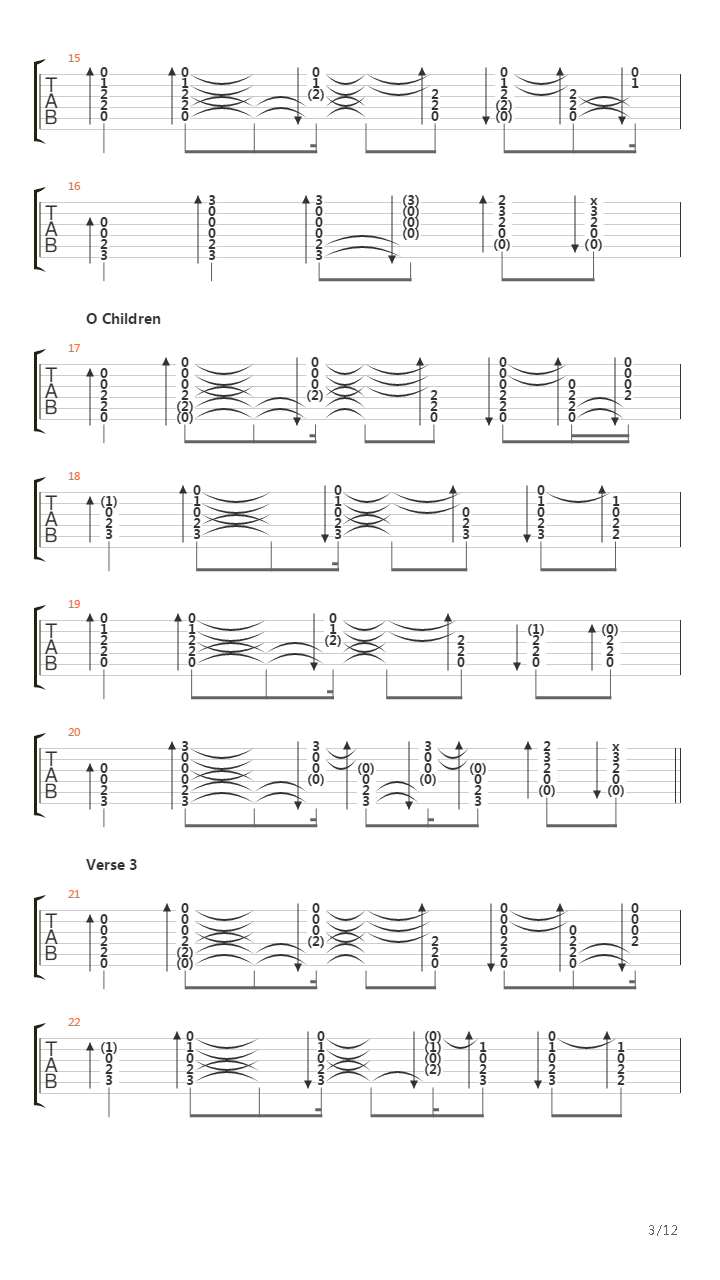 O Children吉他谱