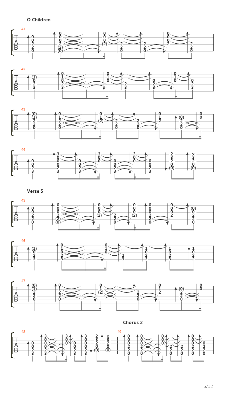 O Children吉他谱