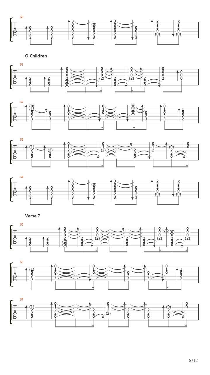O Children吉他谱