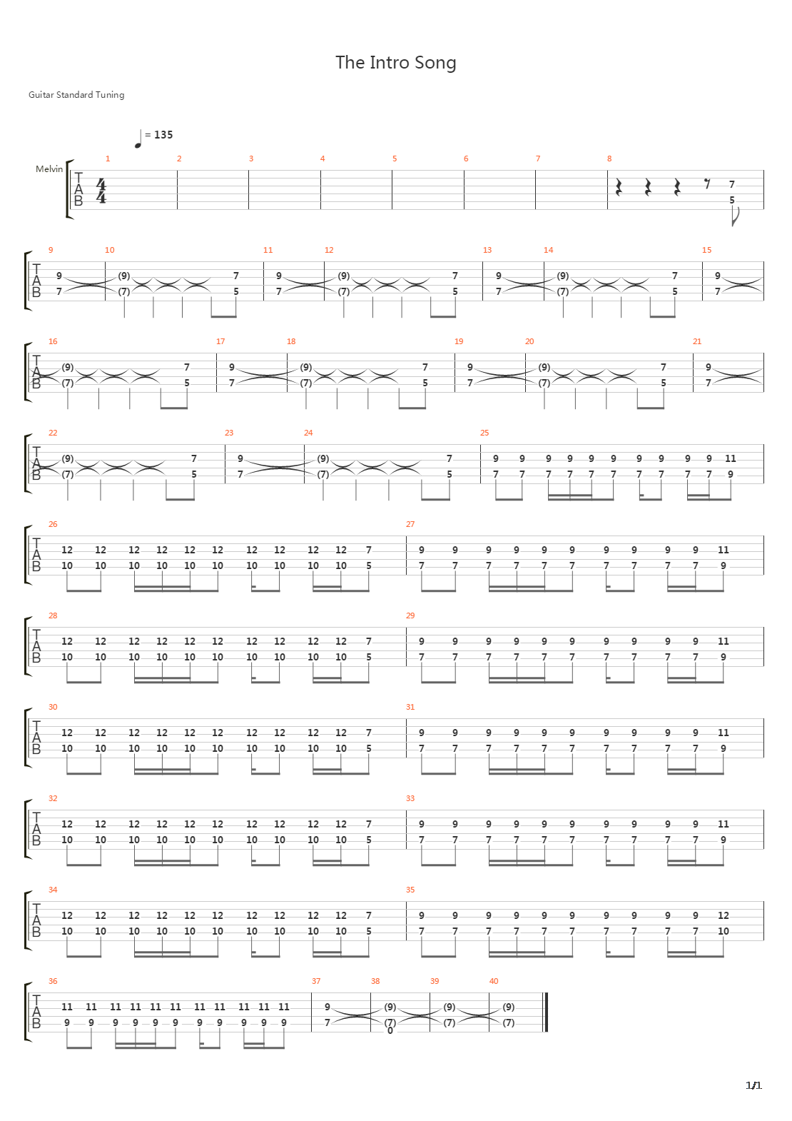 The Intro Song吉他谱