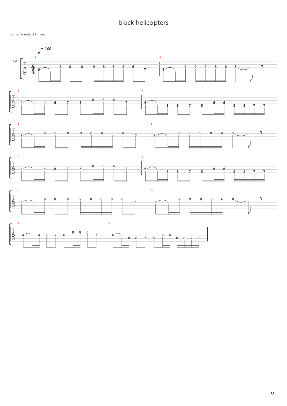 Black Helicopters吉他谱