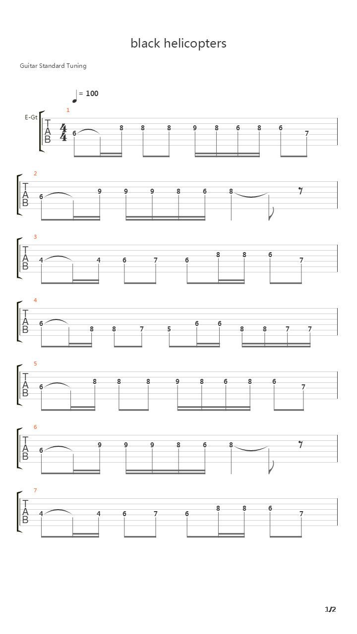 Black Helicopters吉他谱