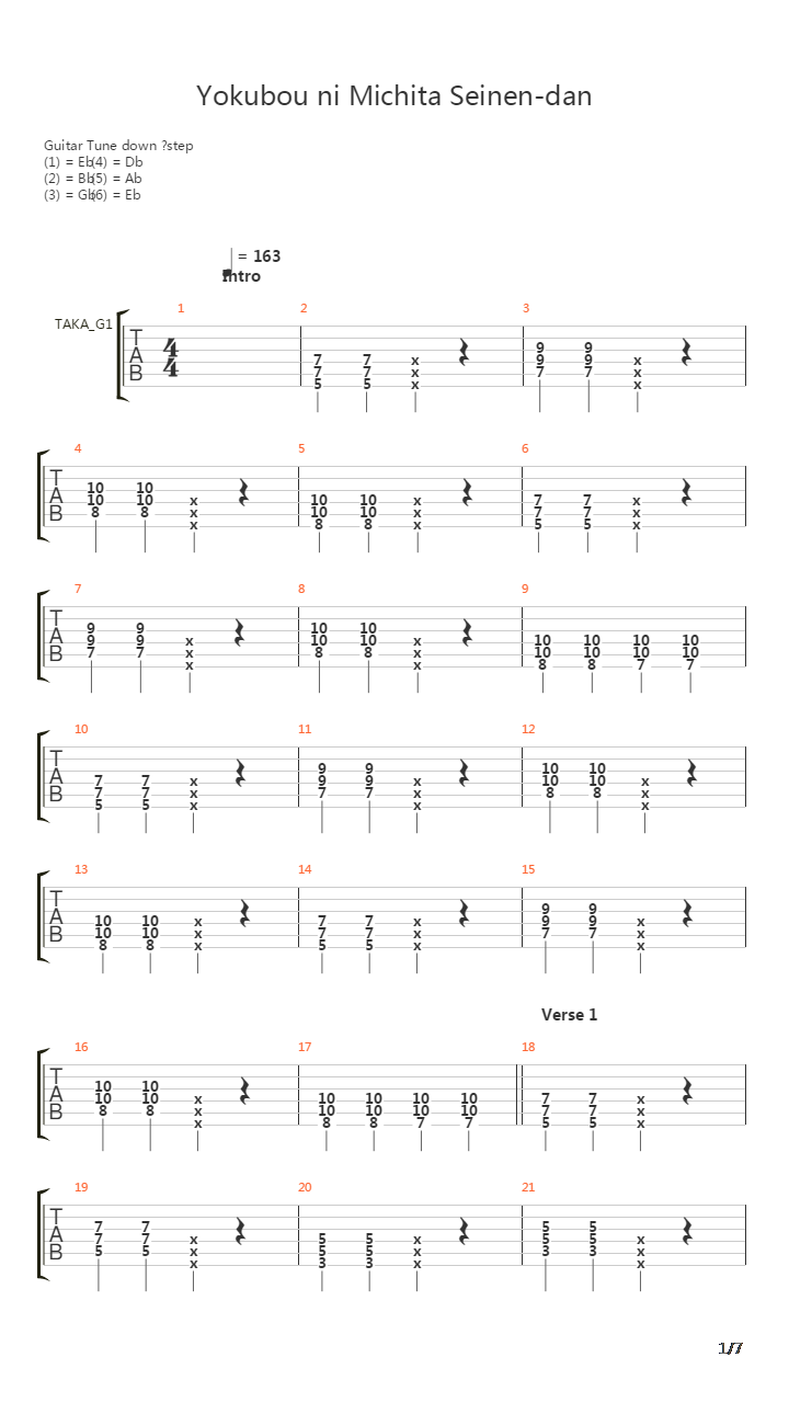 Yokubou Ni Michita Seinendan吉他谱