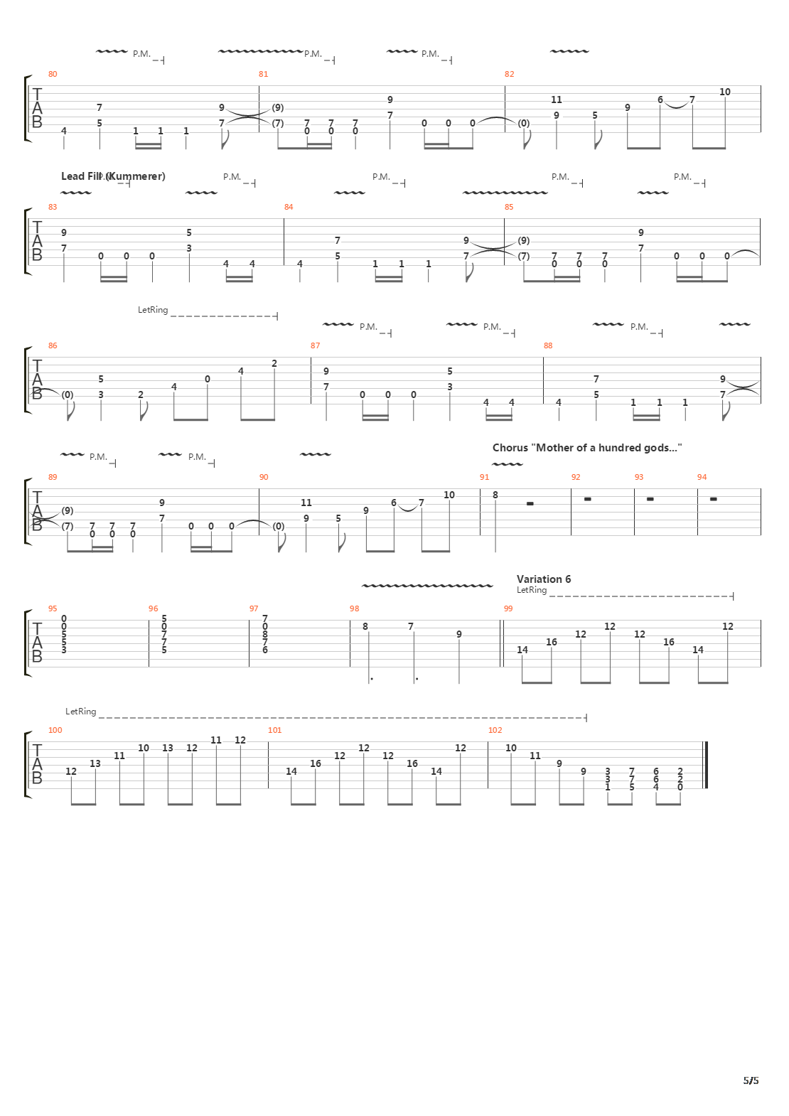 Ode To The Sun吉他谱