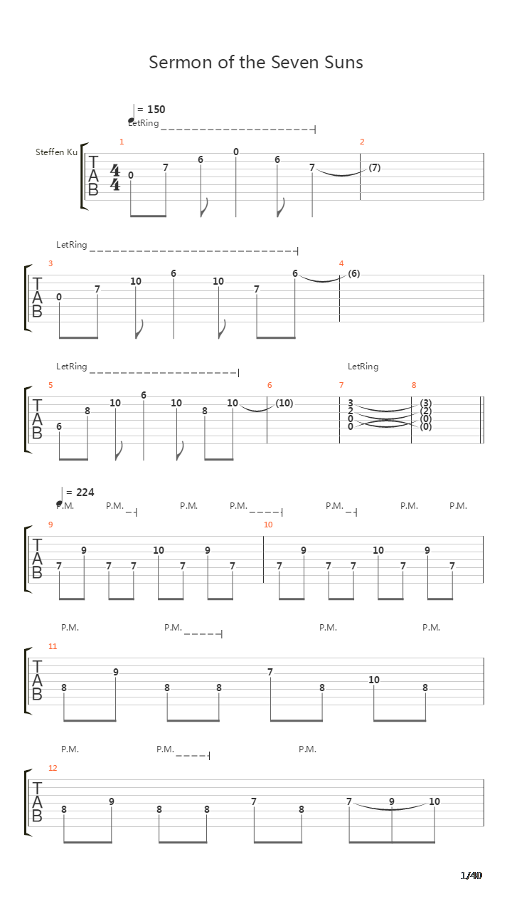 Sermon Of The Seven Suns吉他谱