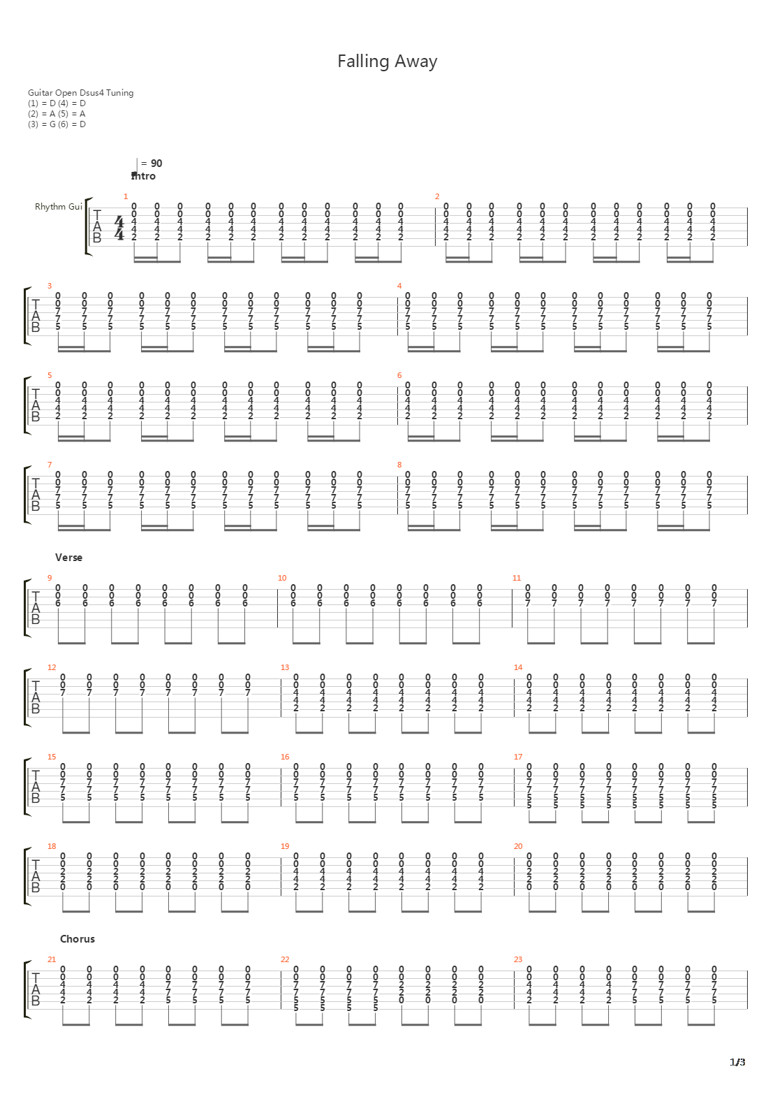 Falling Away吉他谱