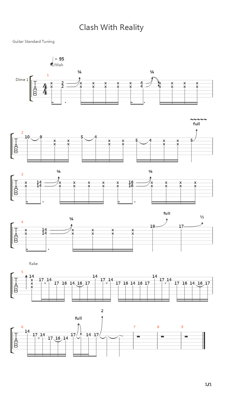 Clash With Reality吉他谱