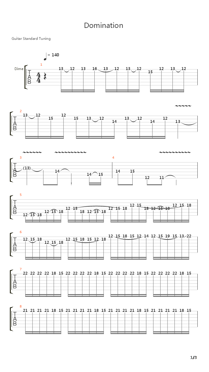 Domination吉他谱