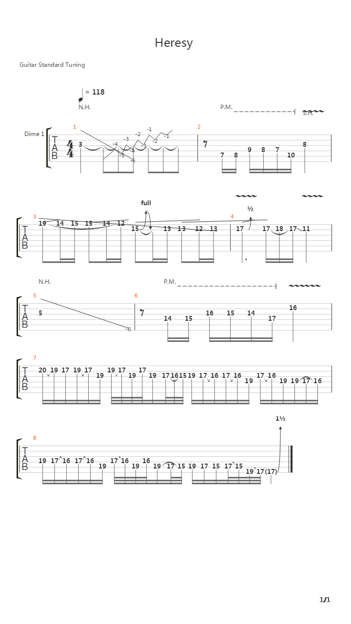 Heresy吉他谱