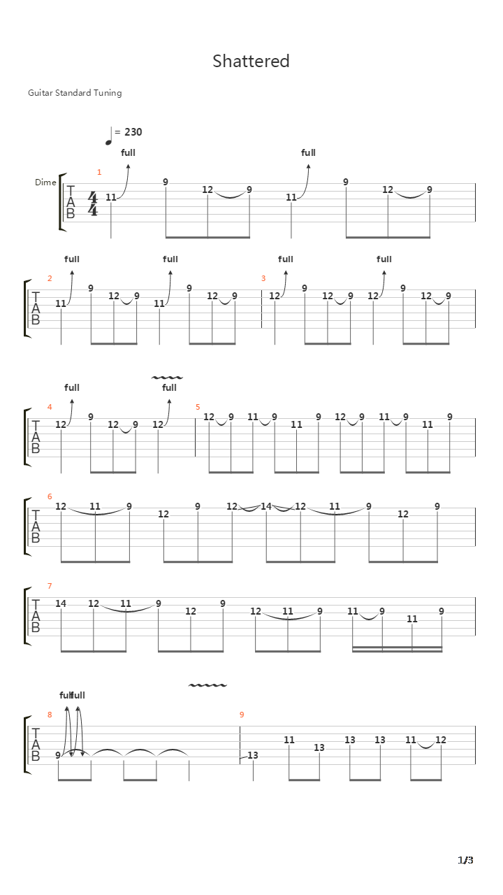 Shattered吉他谱
