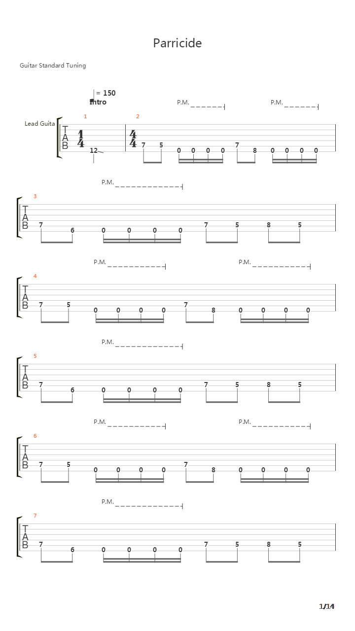 Parricide吉他谱