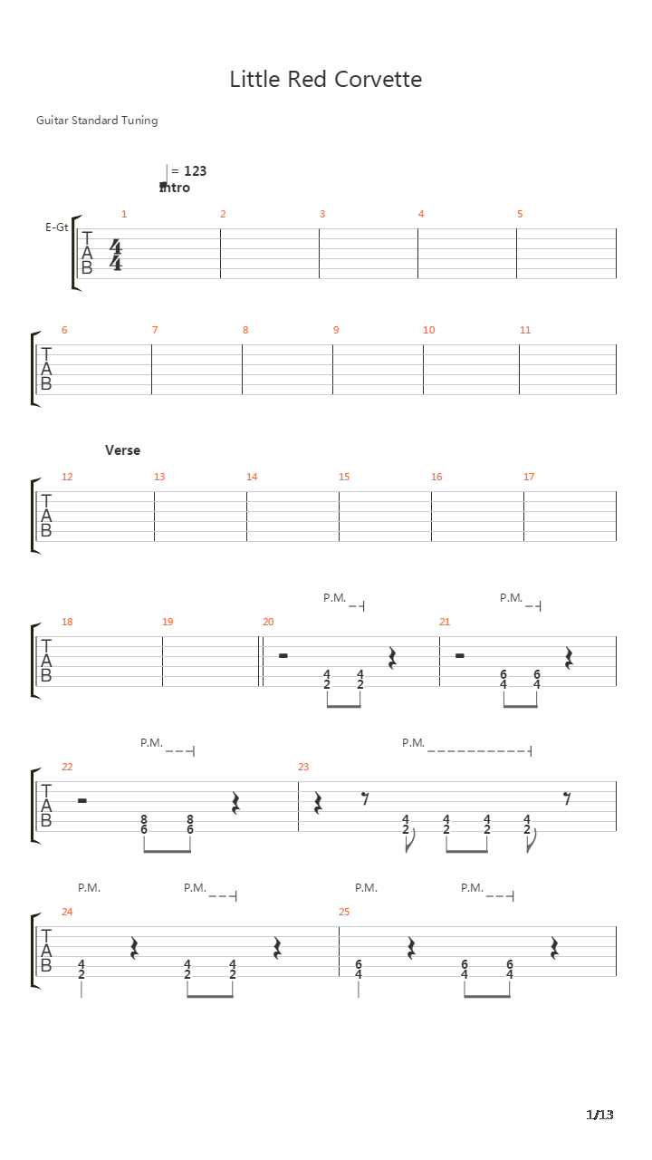 Little Red Corvette吉他谱