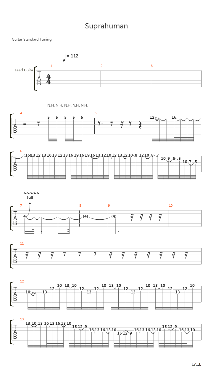 Suprahuman吉他谱