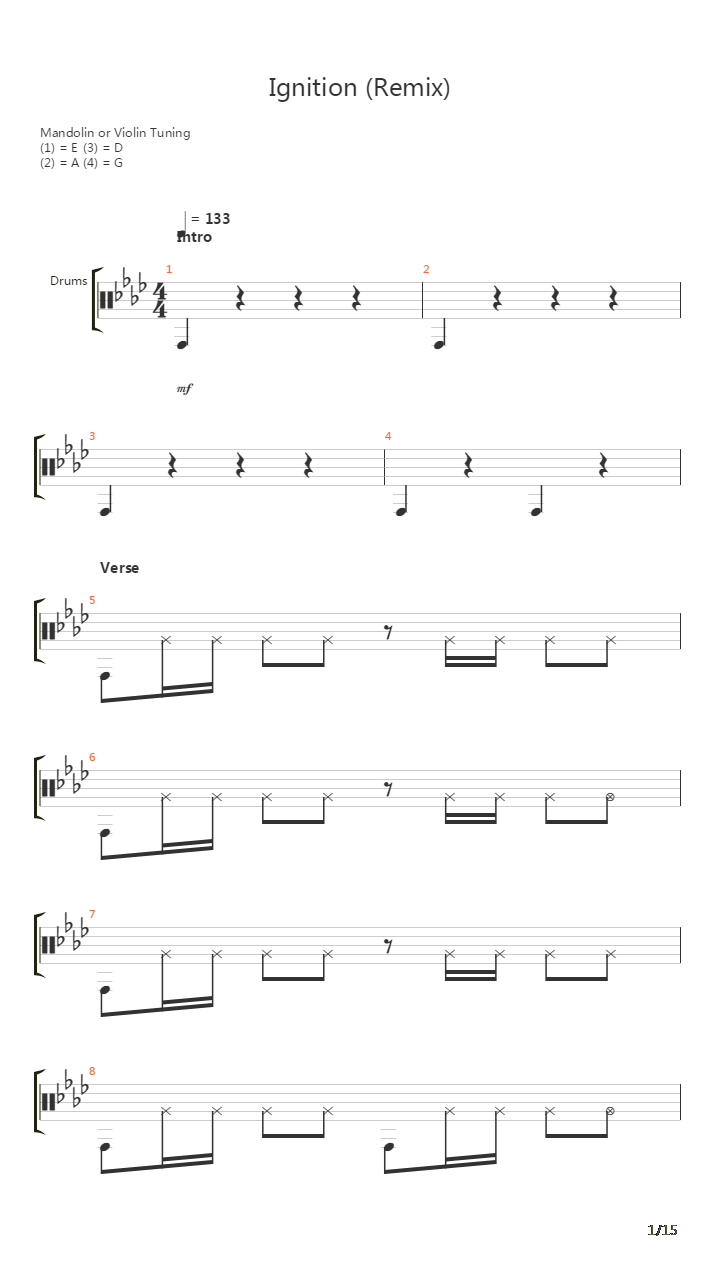 Ignition Remix吉他谱