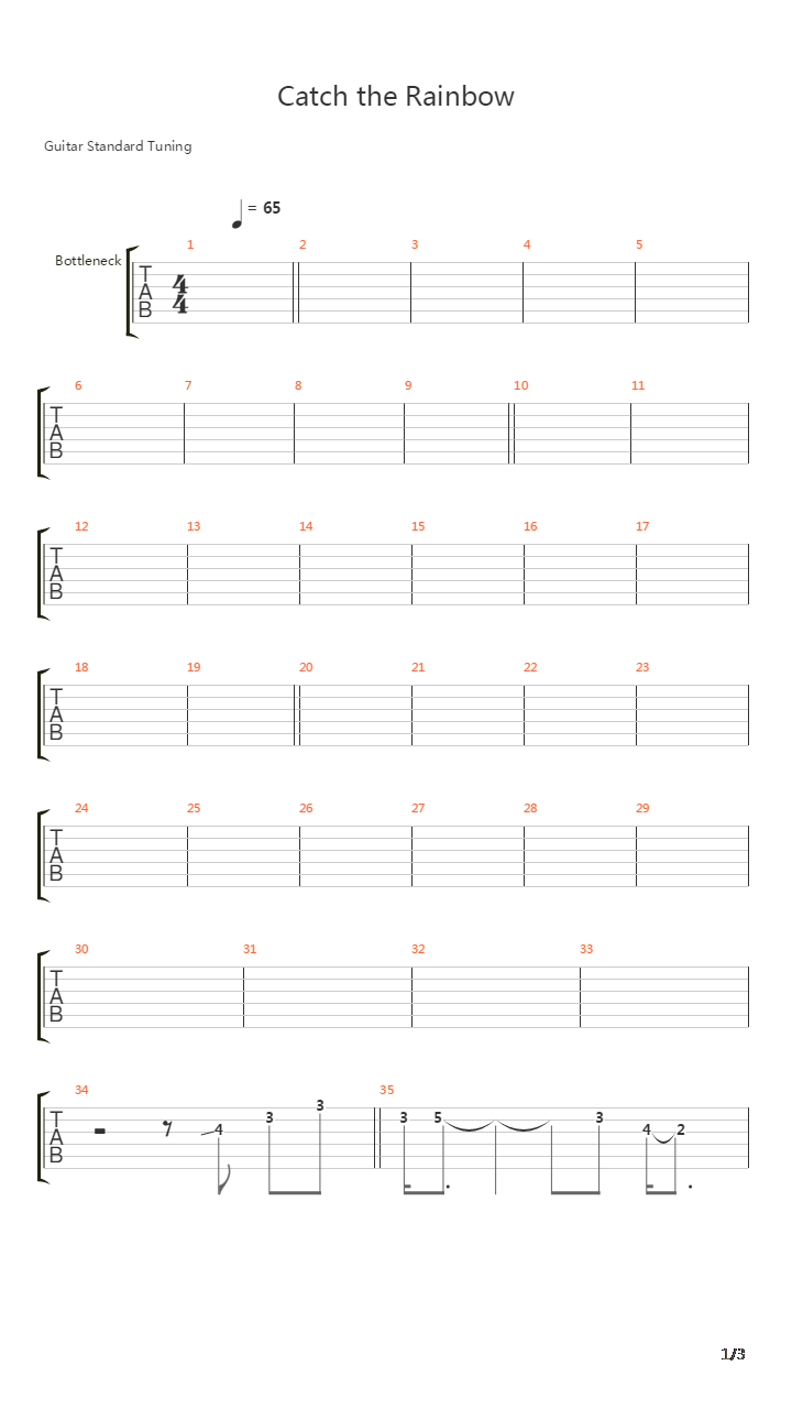 Catch The Rainbow吉他谱