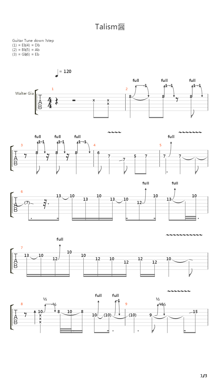 Talisman吉他谱