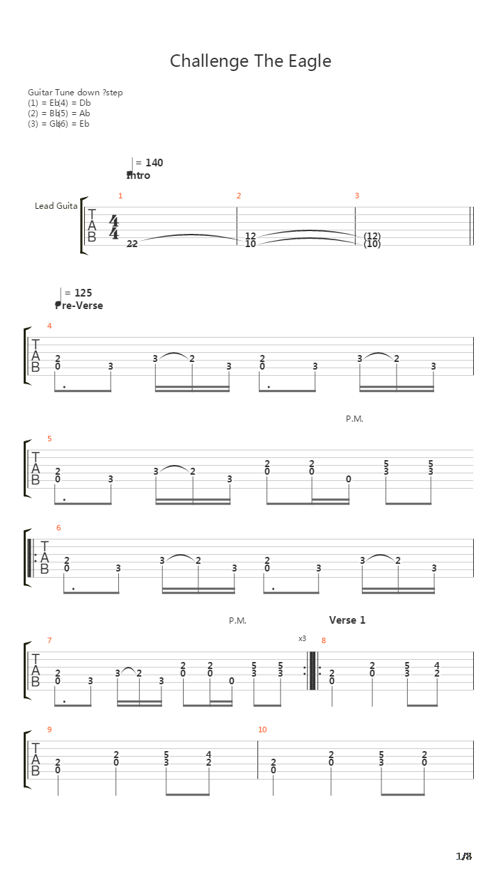 Challenge The Eagle吉他谱