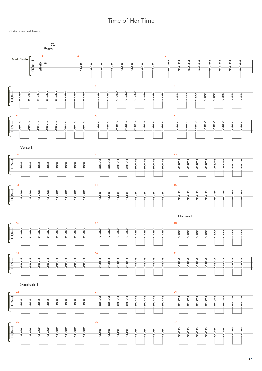Time Of Her Time吉他谱