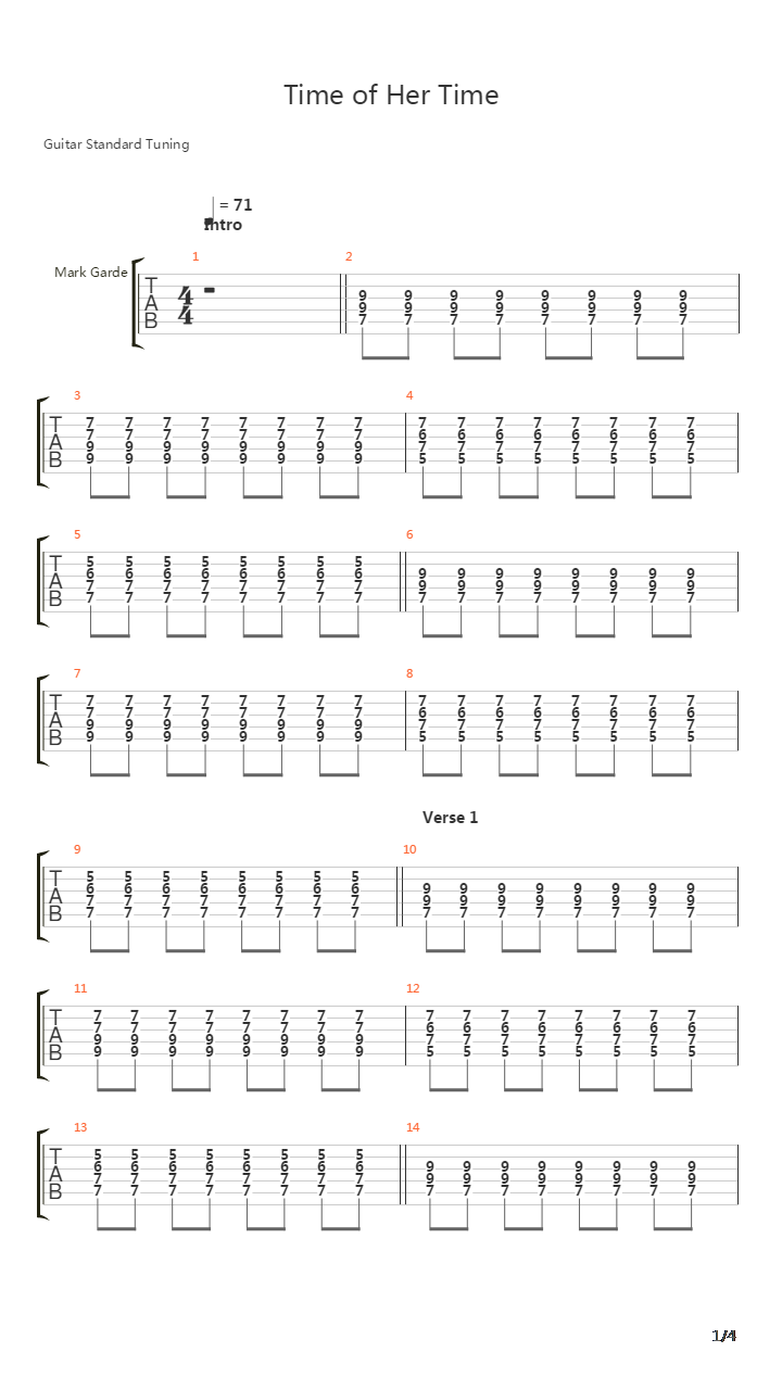 Time Of Her Time吉他谱
