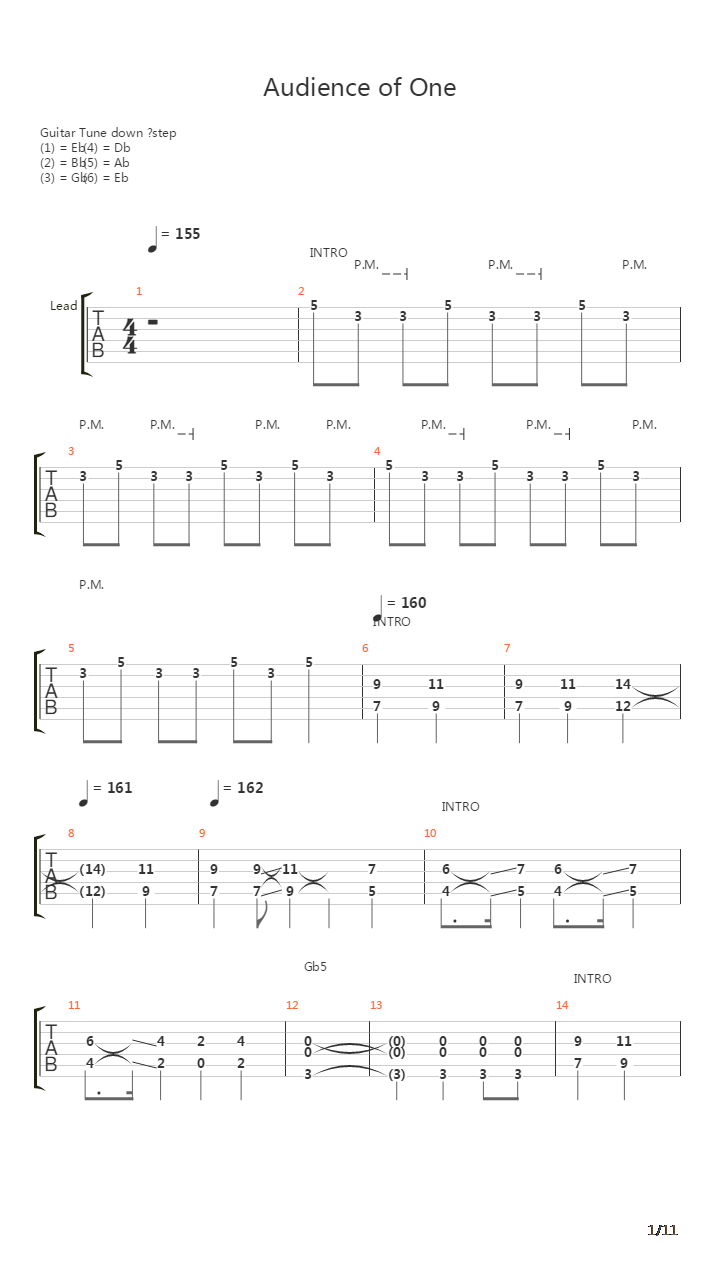 Audience Of One吉他谱