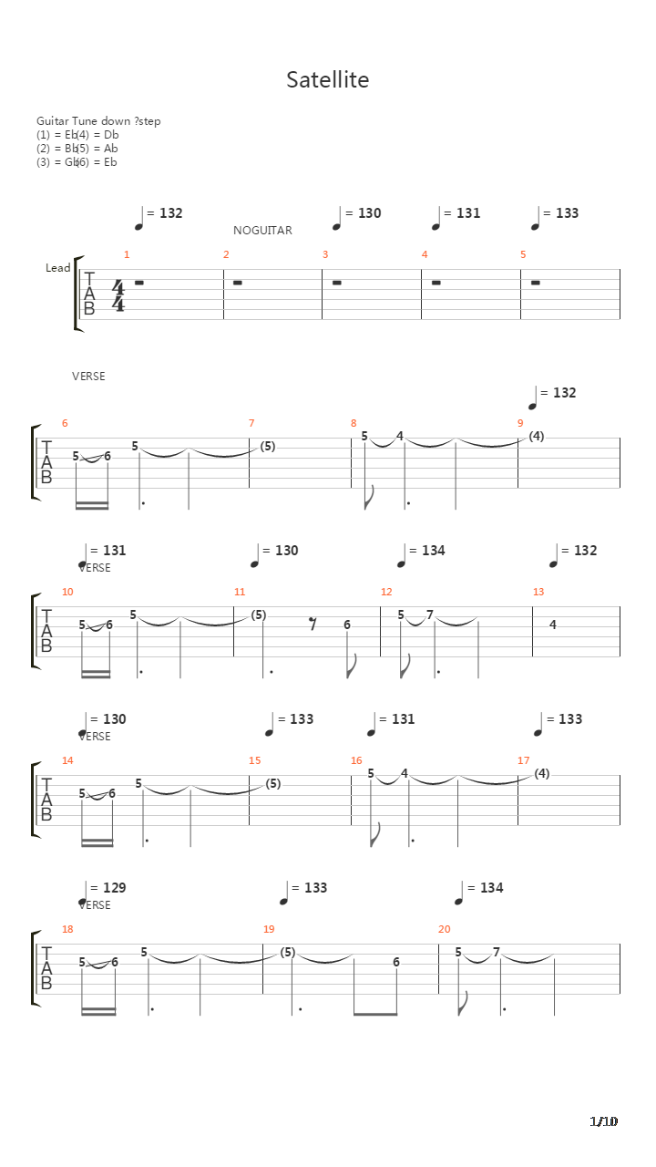 Satellite吉他谱