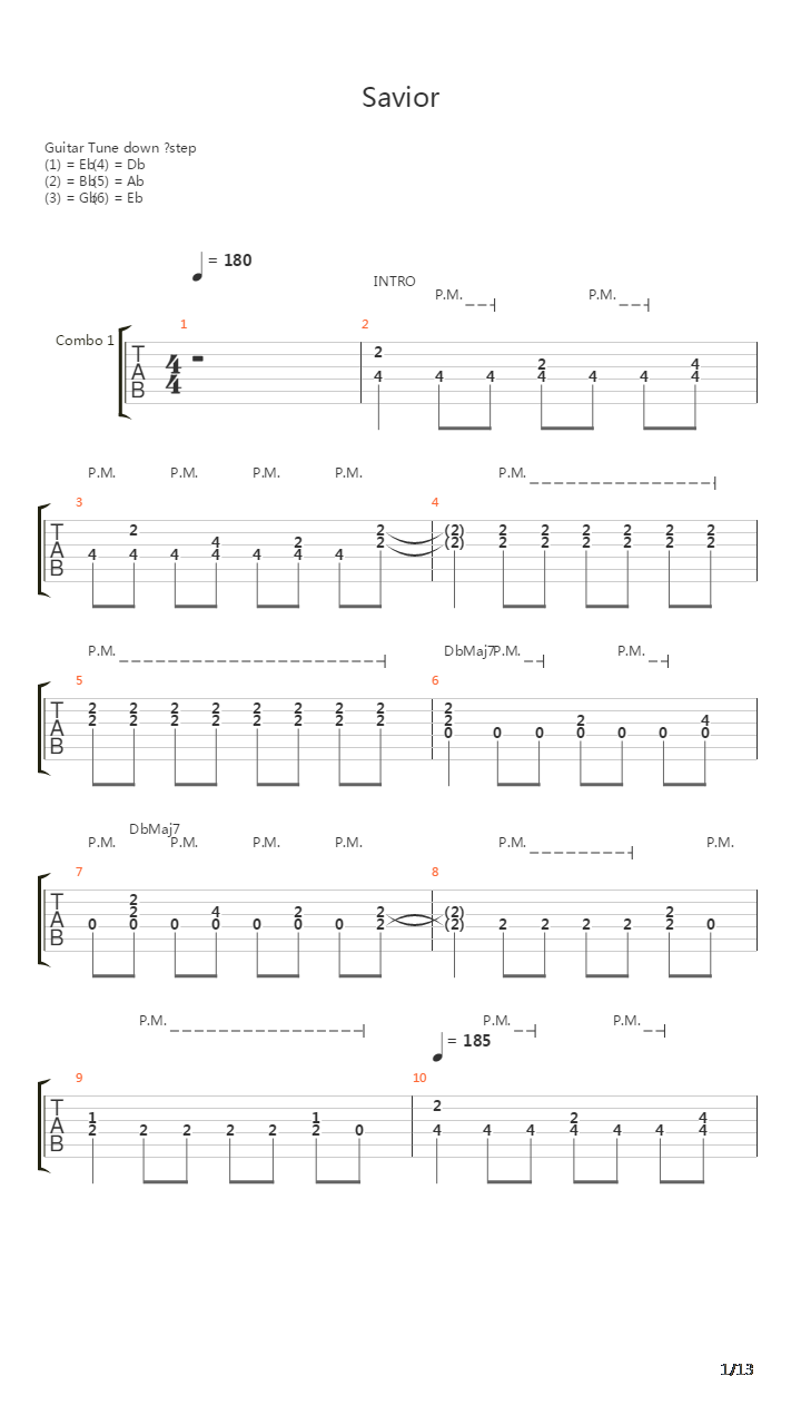 Savior吉他谱