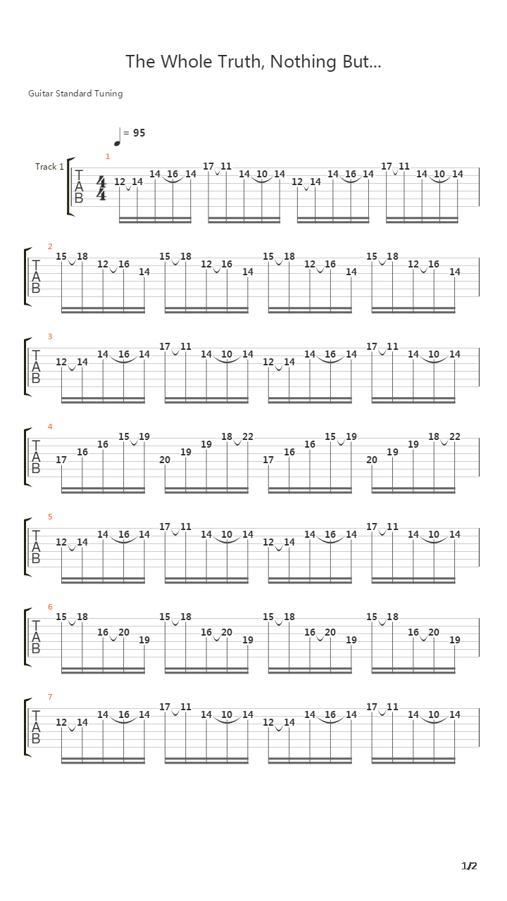 The Whole Truth Nothing But吉他谱