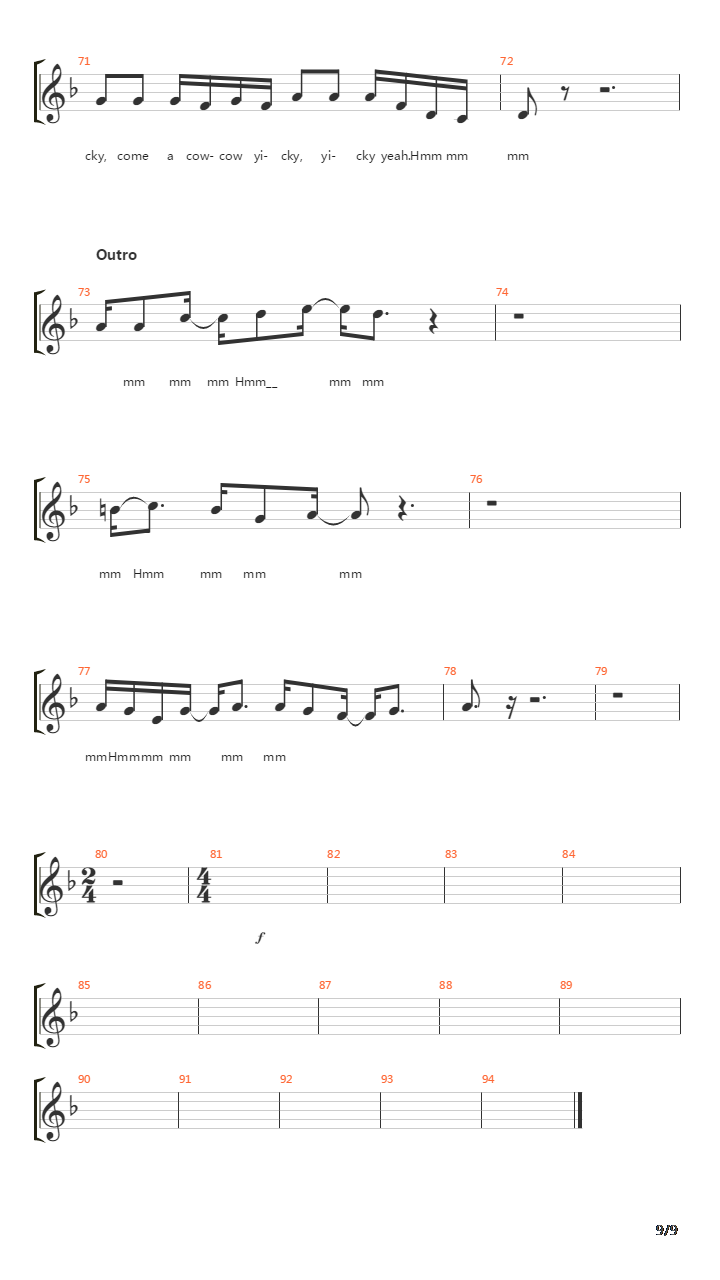 Out On The Western Plain吉他谱