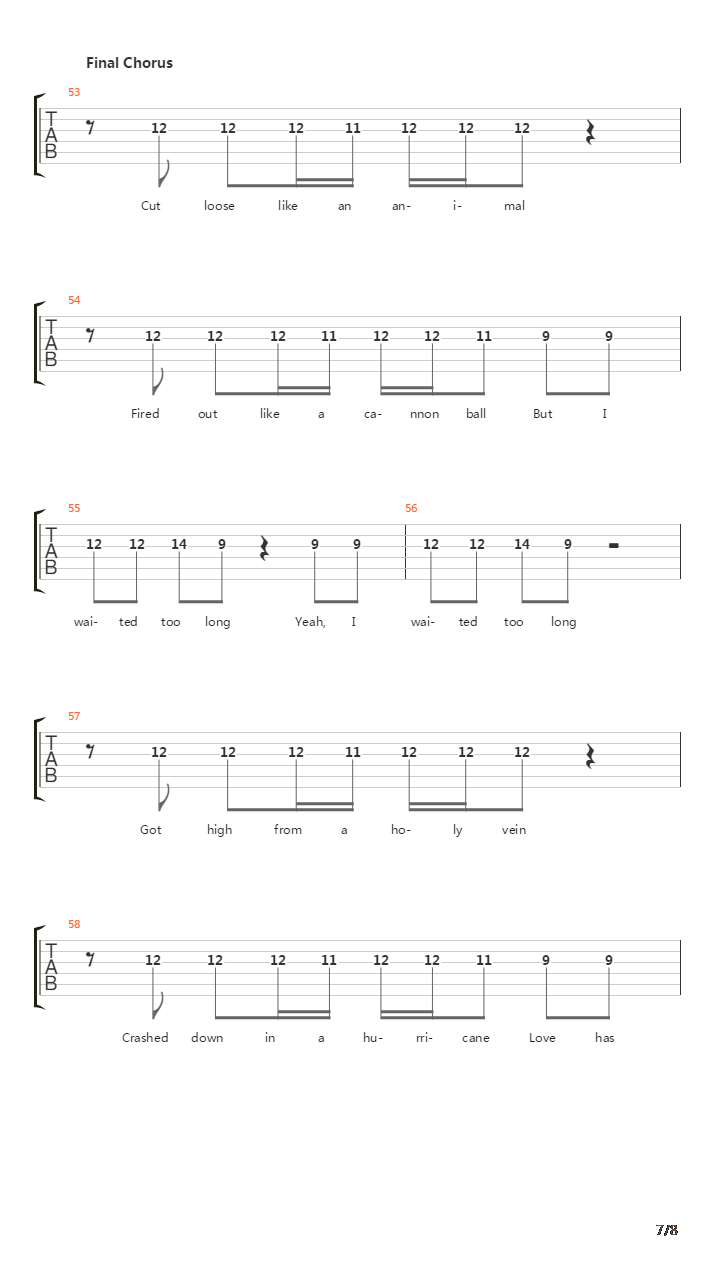 Ten Tonne Skeleton吉他谱