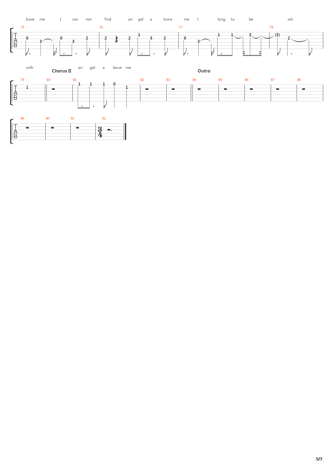 Above Me吉他谱