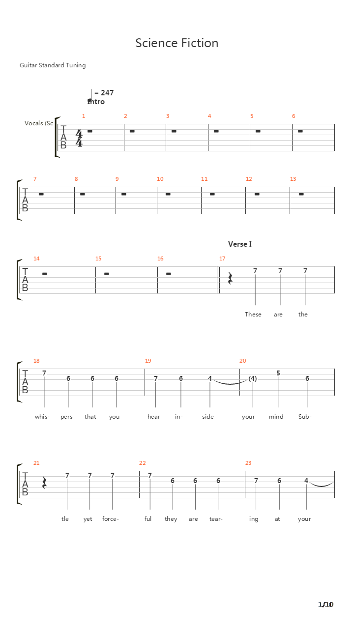 Science Fiction吉他谱