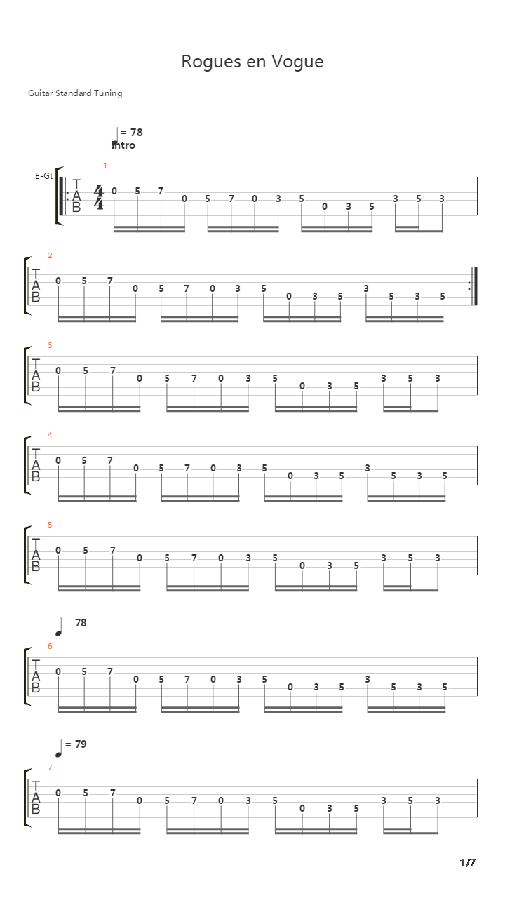 Rogues En Vogue吉他谱