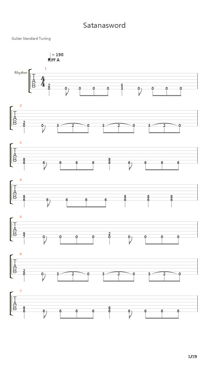 Satanasword吉他谱