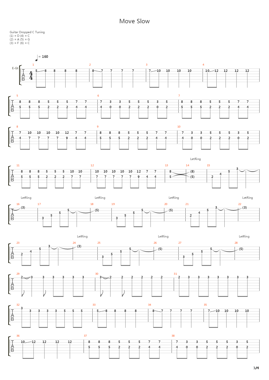 Move Slow吉他谱