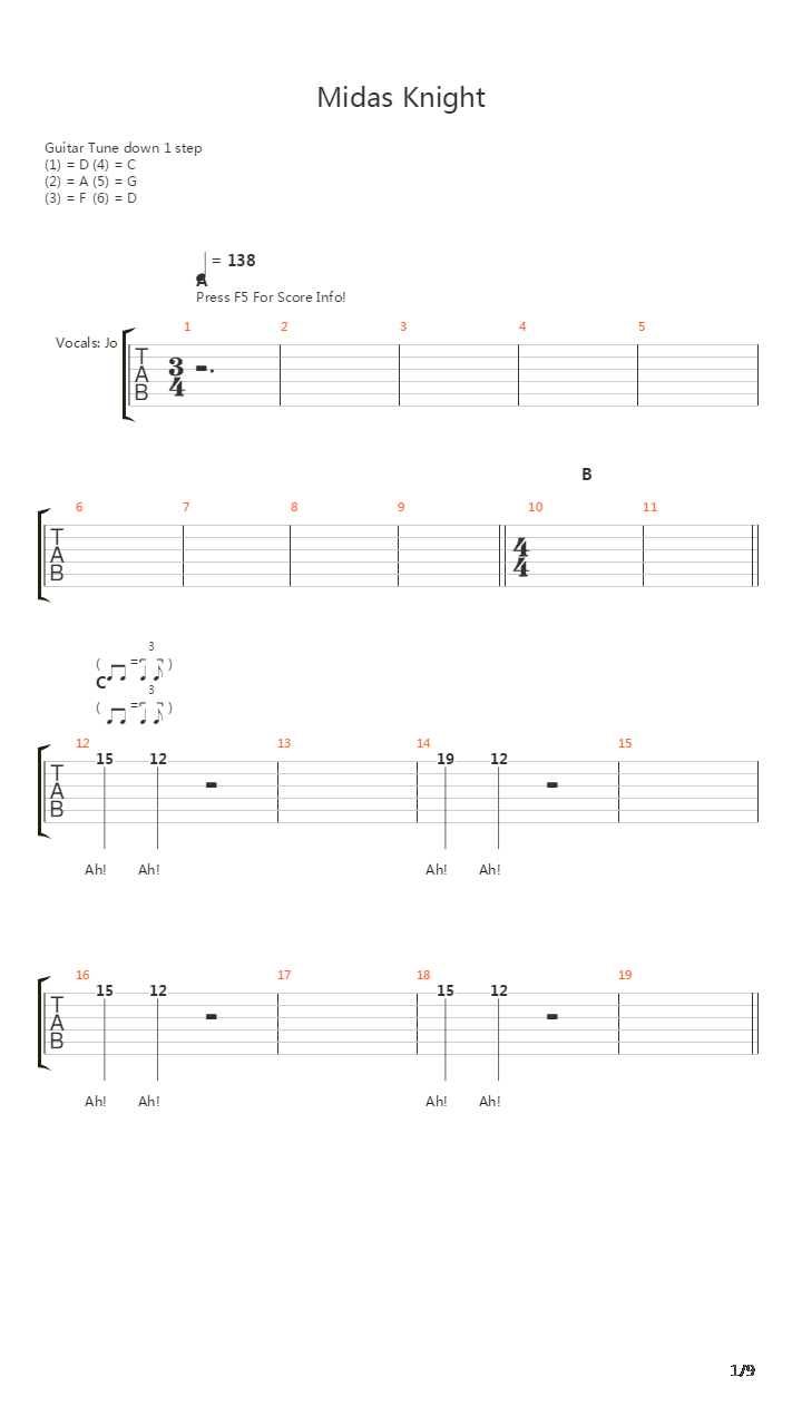 Midas Knight吉他谱