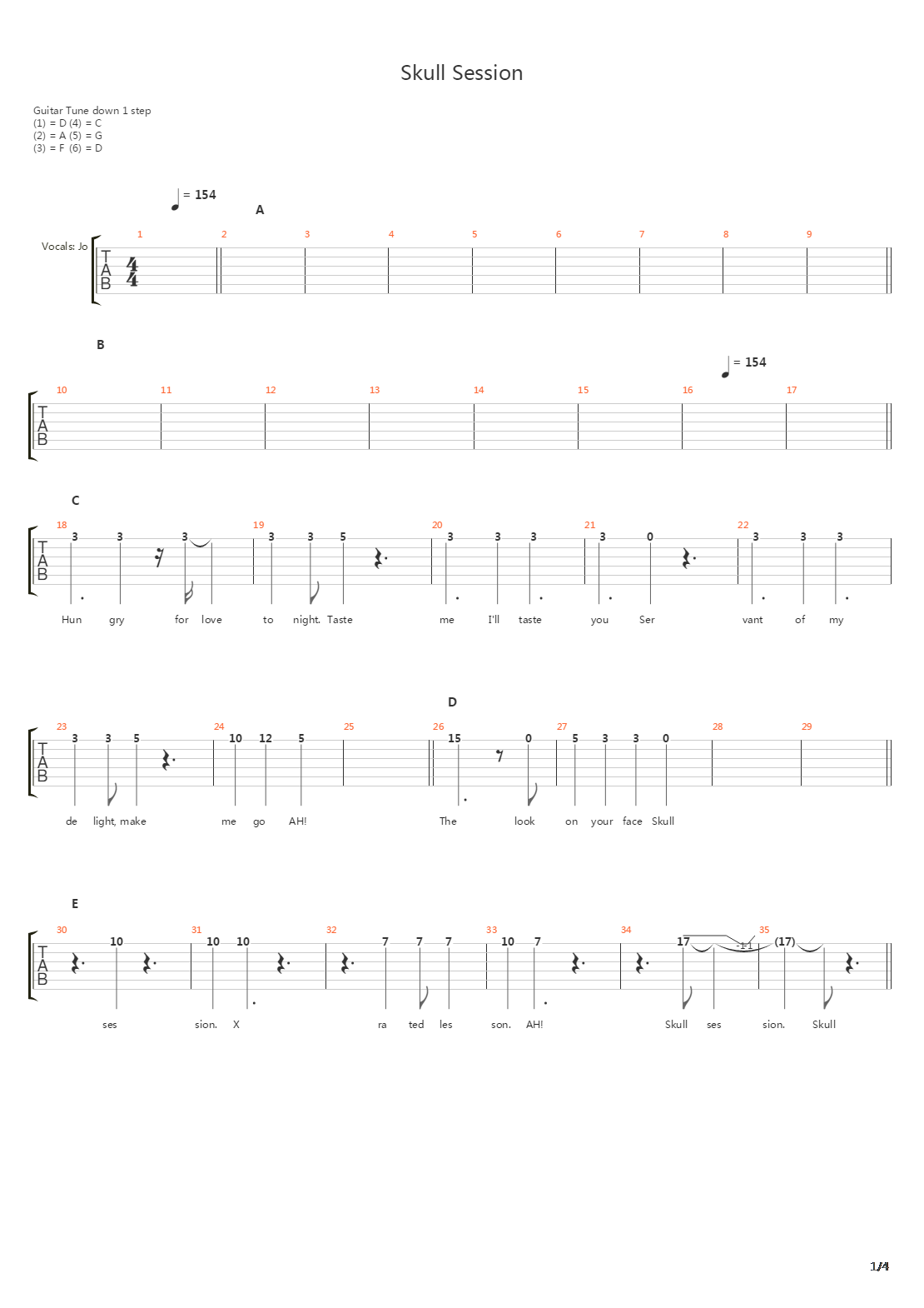 Skull Session吉他谱