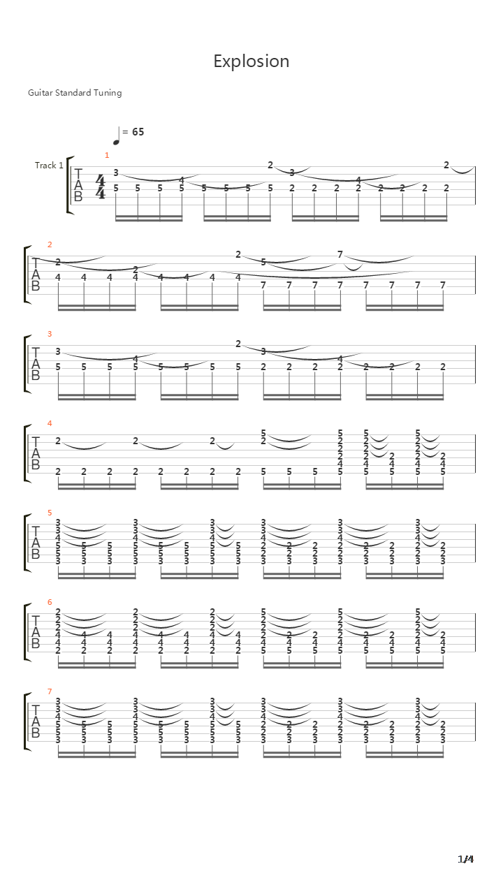 Explosion吉他谱